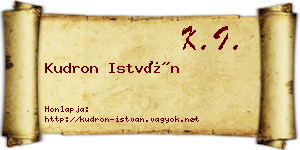 Kudron István névjegykártya