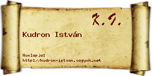Kudron István névjegykártya