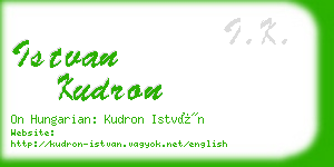 istvan kudron business card